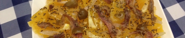La tête dans les olives, orange and anchovy